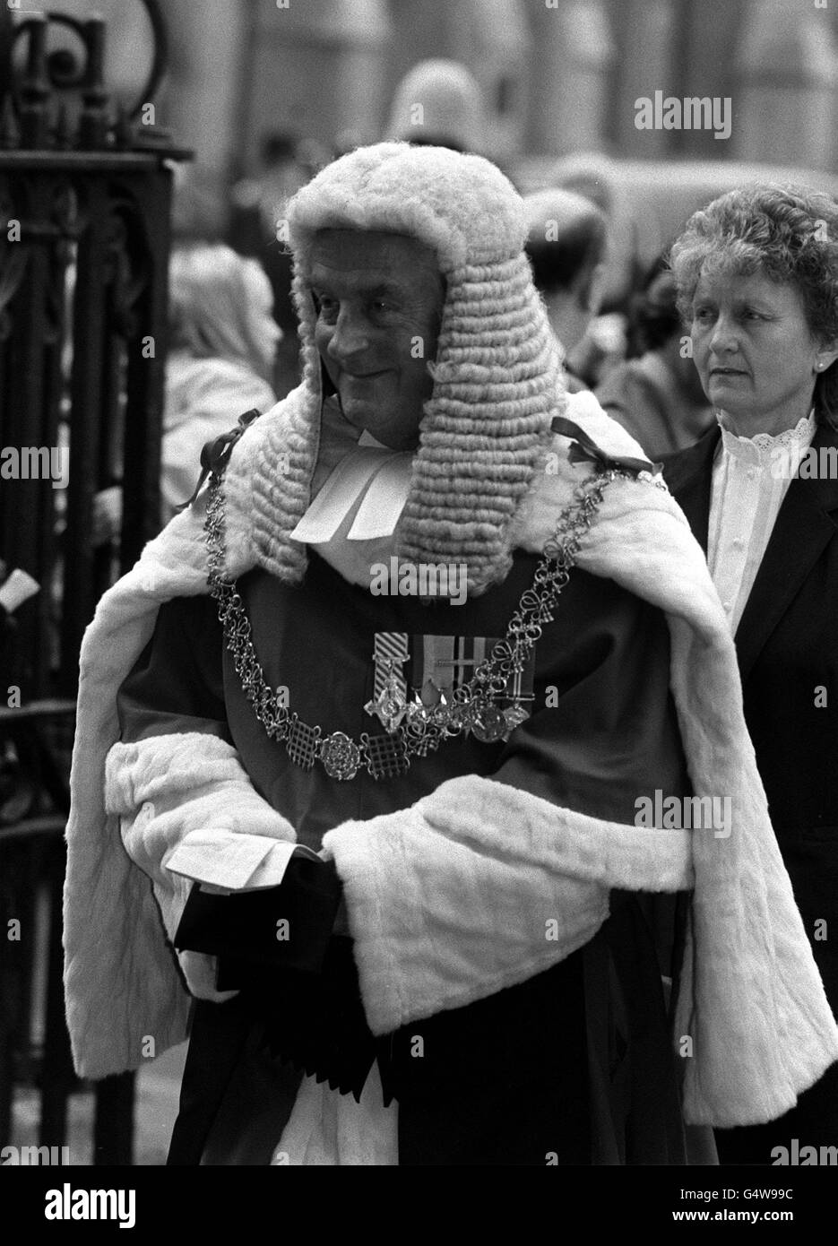 PA Photo 10/1/89 Lord Geoffrey Dawson Lane, the Lord Chief Justice of England in London Stock Photo