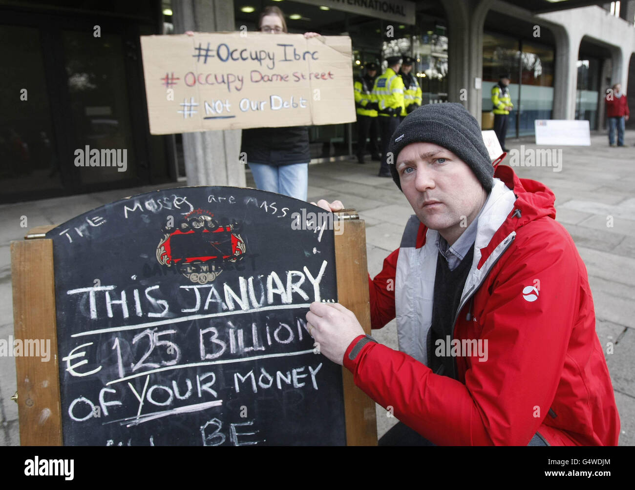 Occupy Dame Street - Dublin Stock Photo