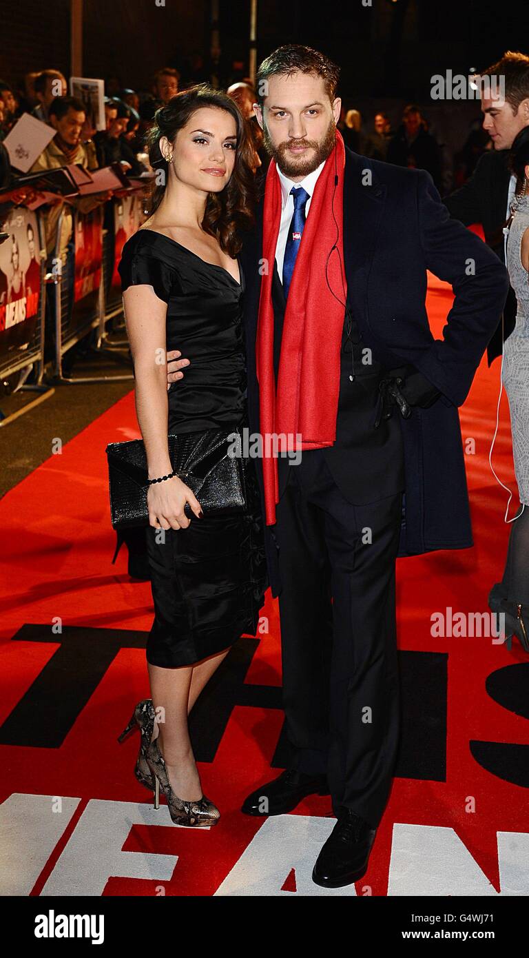 Tom Hardy and girlfriend Charlotte Riley arriving for the premiere of This  Means War at the Odeon Kensington High Street, London Stock Photo - Alamy