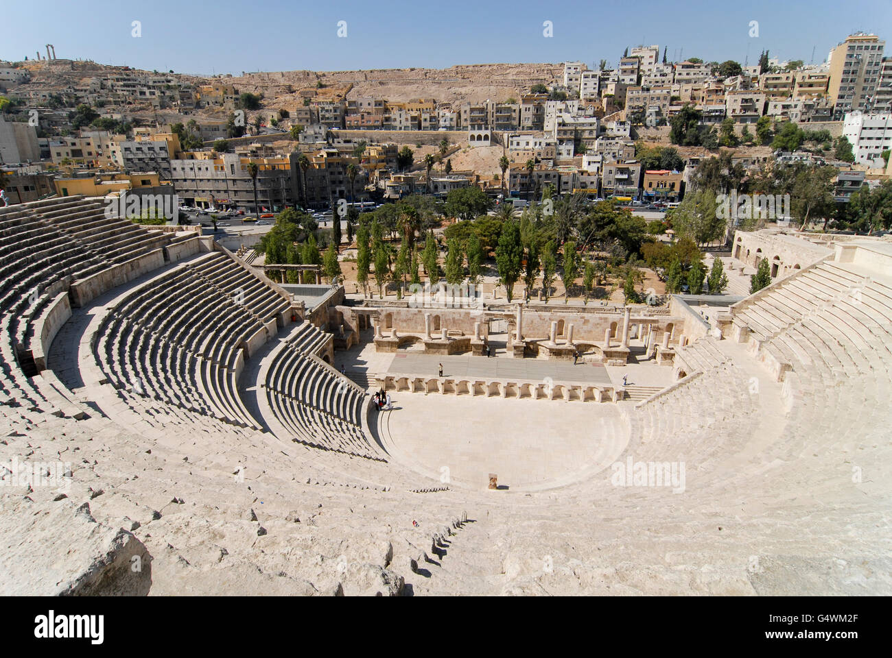 JORDAN, Amman, roman theatre / JORDANIEN, Amman, roemisches Amphi-Theater Stock Photo