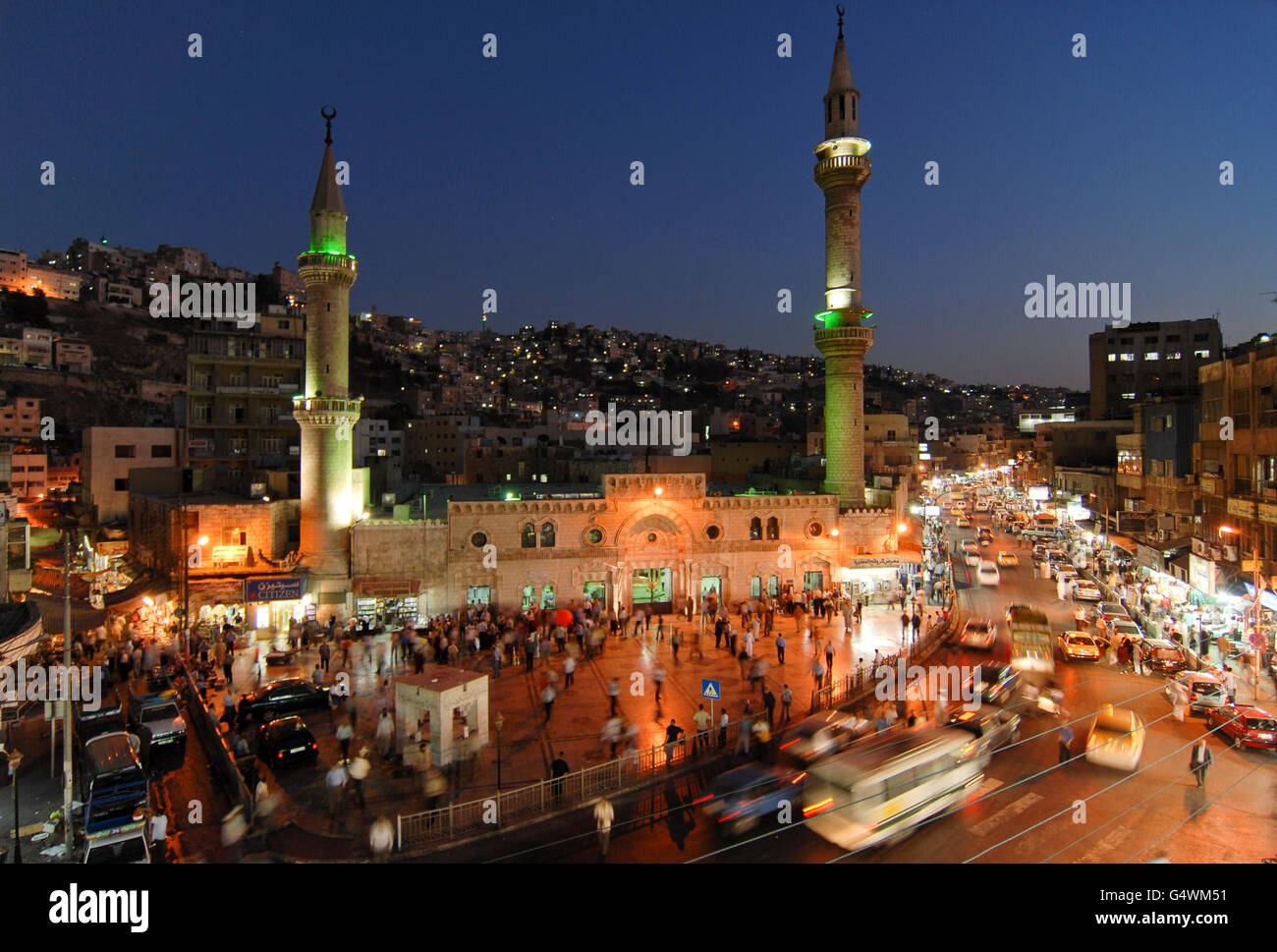 JORDAN, Amman, Al Hussein mosque in downtown / JORDANIEN, Amman, Al Hussein Moschee in der Altstadt Stock Photo