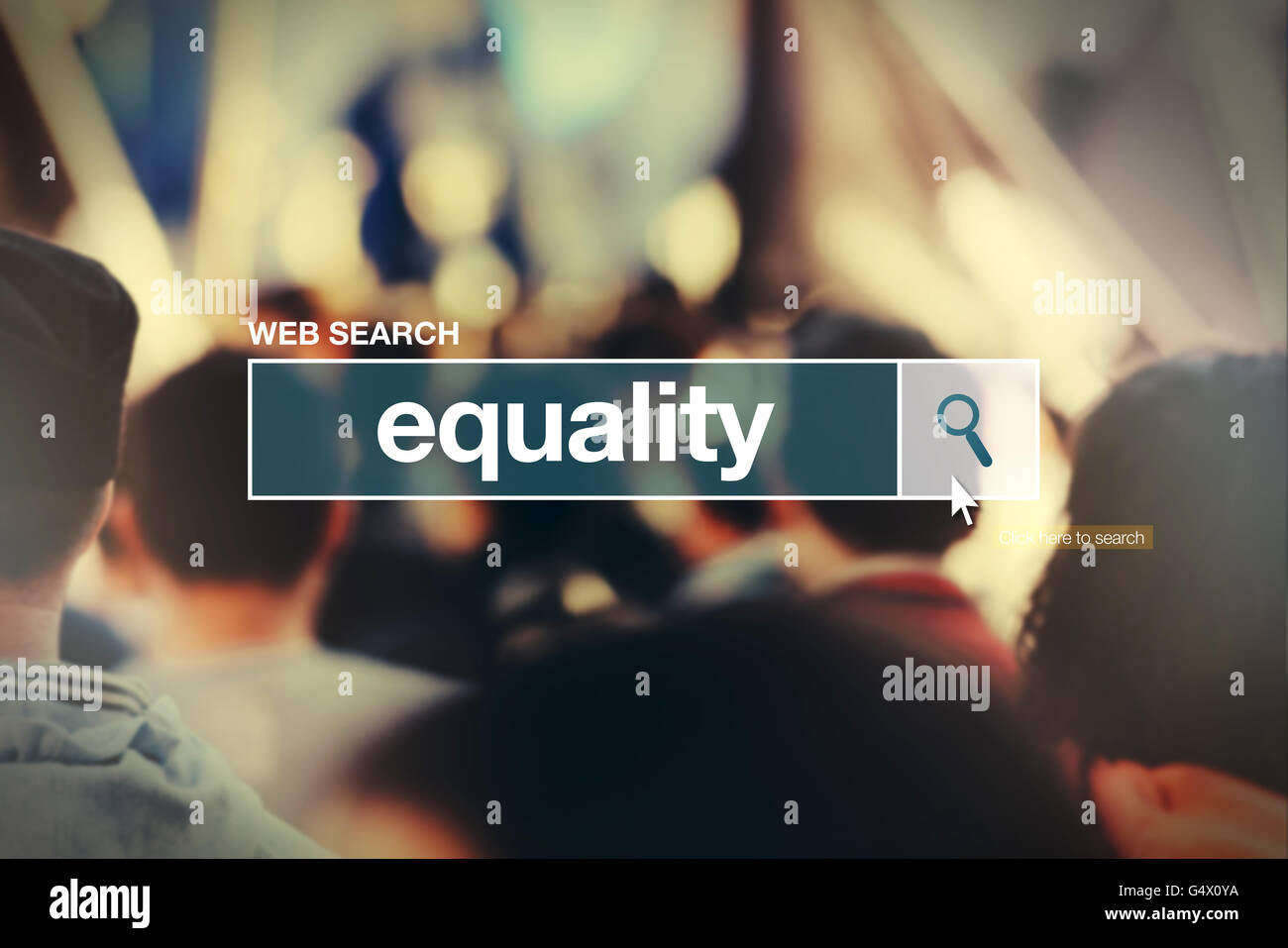 Equality - web search bar glossary term  in internet glossary. Stock Photo
