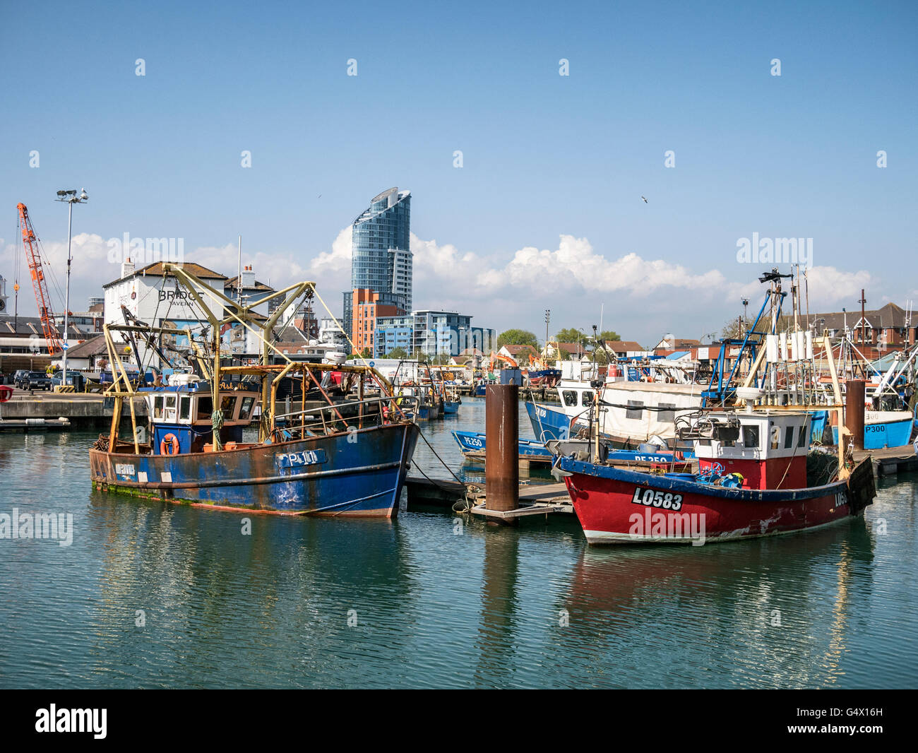 Portsmouth UK Fish Port and Fishing Boats Stock Photo Alamy