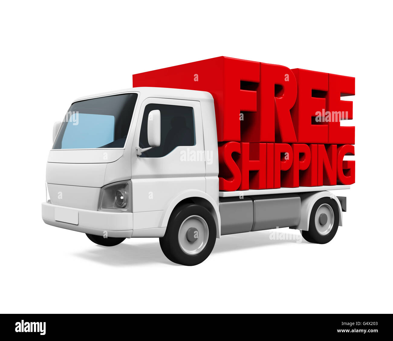 Delivery Van with Free Shipping Text Stock Photo Alamy