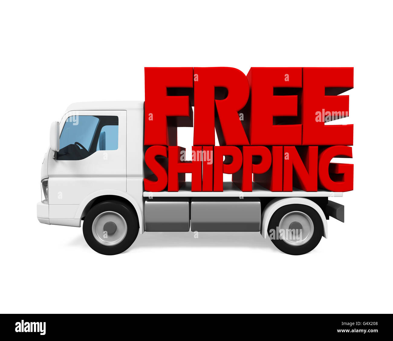 Delivery Van with Free Shipping Text Stock Photo Alamy