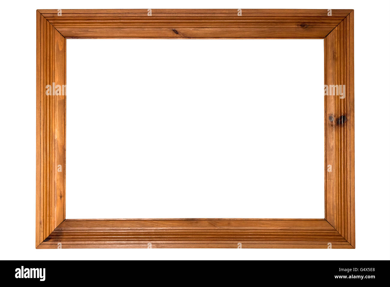 Wooden picture frame isolated on white background with clipping path ...