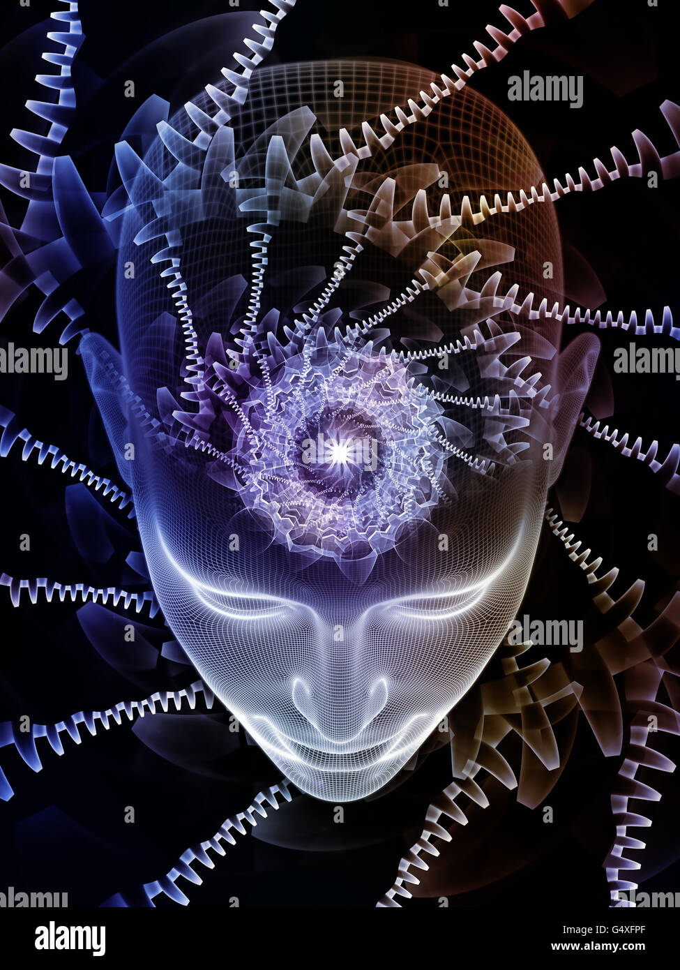 Human Insight Background Insight In Mind series. Backdrop of human head rendering and conceptual ...