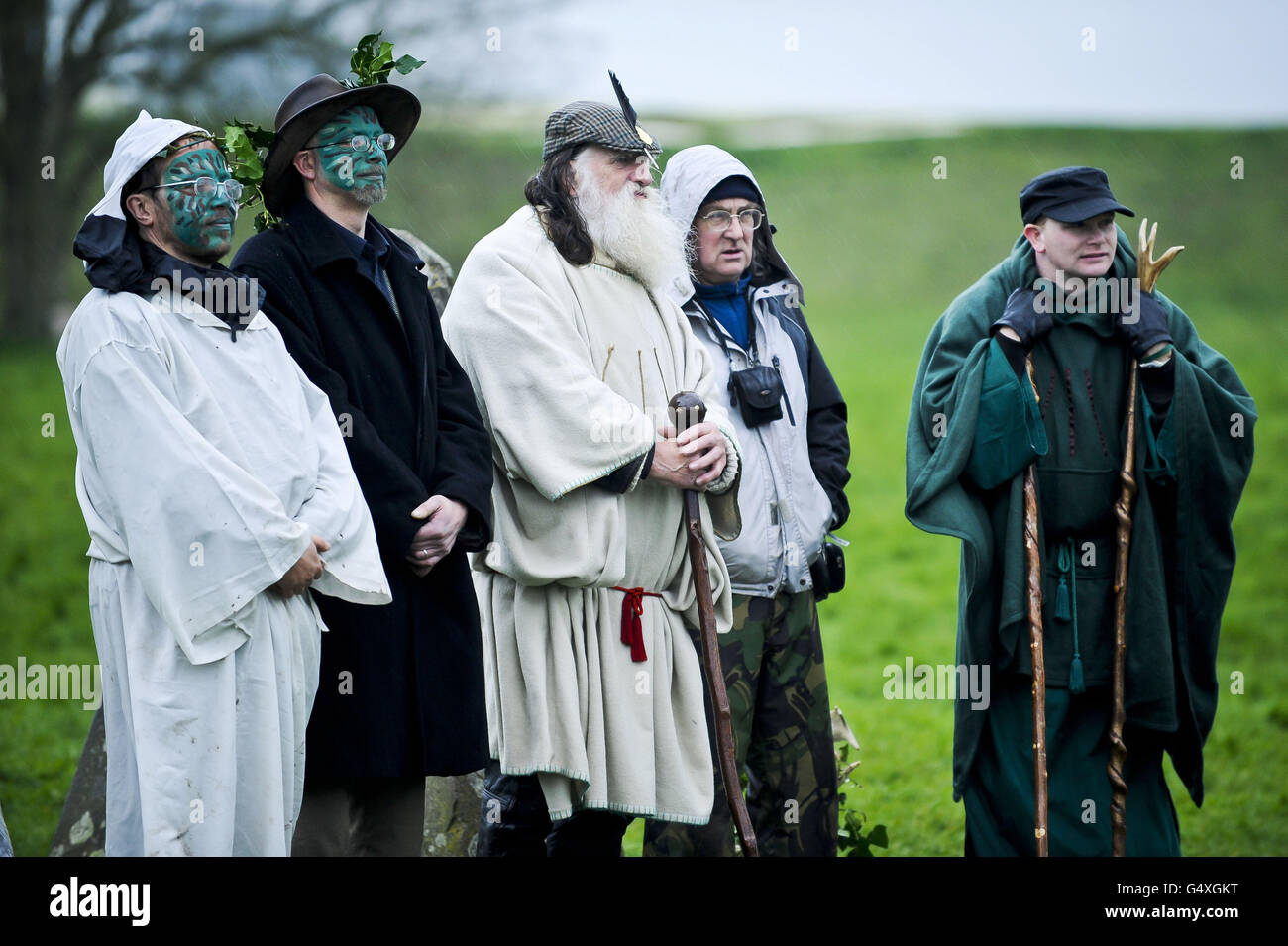 As dancers weave around the maypole at avebury stone circle hi-res ...
