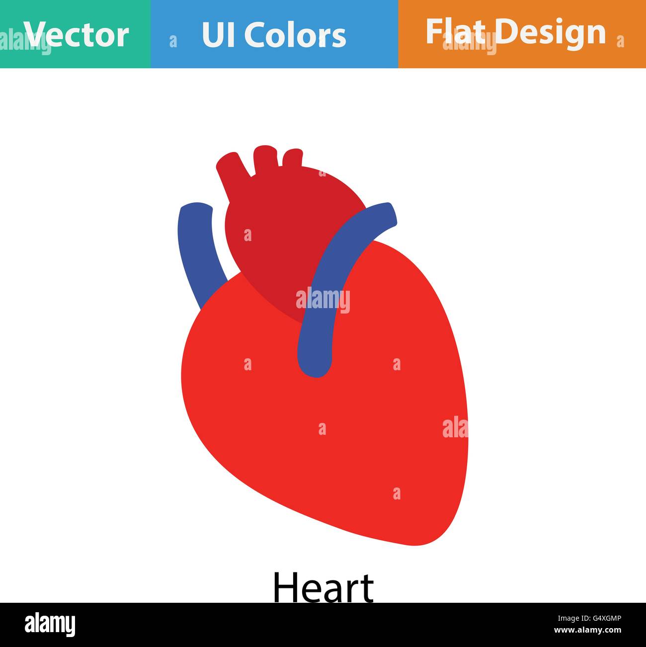 Human heart icon. Flat design. Vector illustration Stock Vector Image ...
