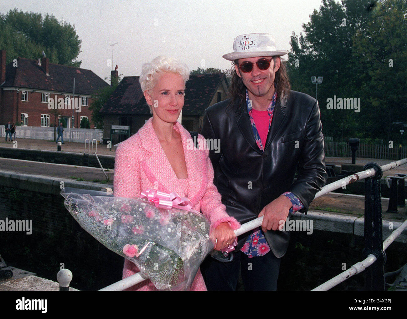 Bob Geldof and his wife Paula Yates outside their TV studio in London after the launch of their new TV Breakfast programme, The Big Breakfast. 17/9/2000: 41 year old Yates has died, her solicitor Anthony Burton confirmed, from an heroin overdose. * Scotland Yard said officers were called to an address in St Luke's Mews, Notting Hill, west London, by an ambulance crew. The spokesman said a body was found in a bedroom and the cause of death will not be known until the post mortem. Stock Photo