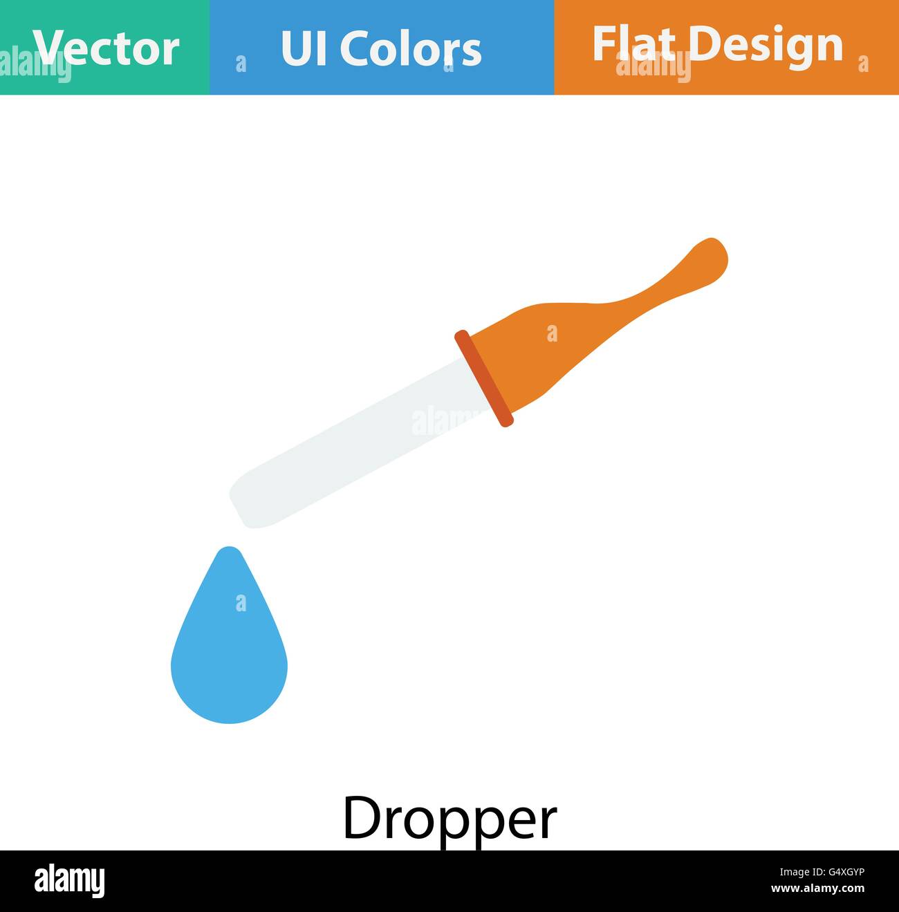 Dropper icon. Flat color design. Vector illustration Stock Vector Image ...