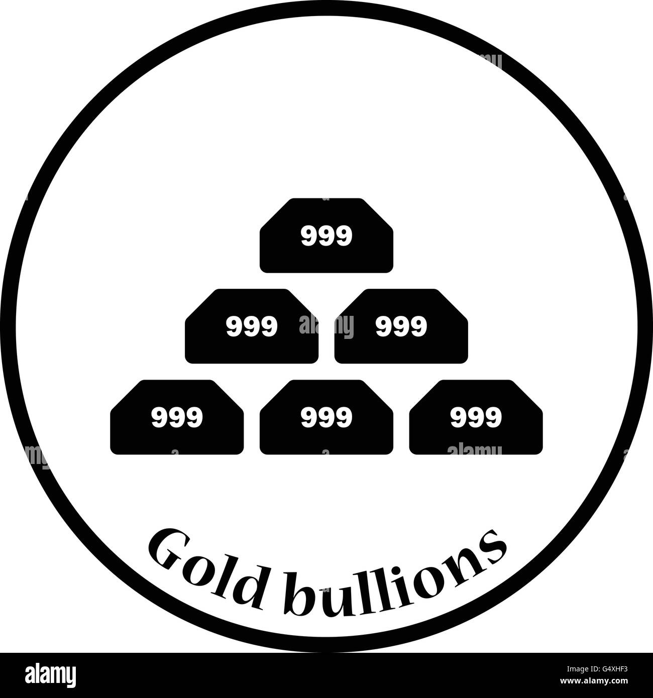 Gold bullion icon. Thin circle design. Vector illustration Stock Vector Image & Art Alamy