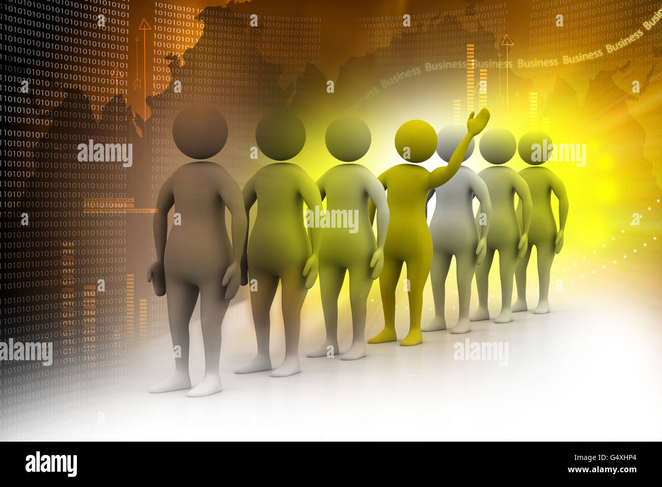 3d people in queue Stock Photo - Alamy