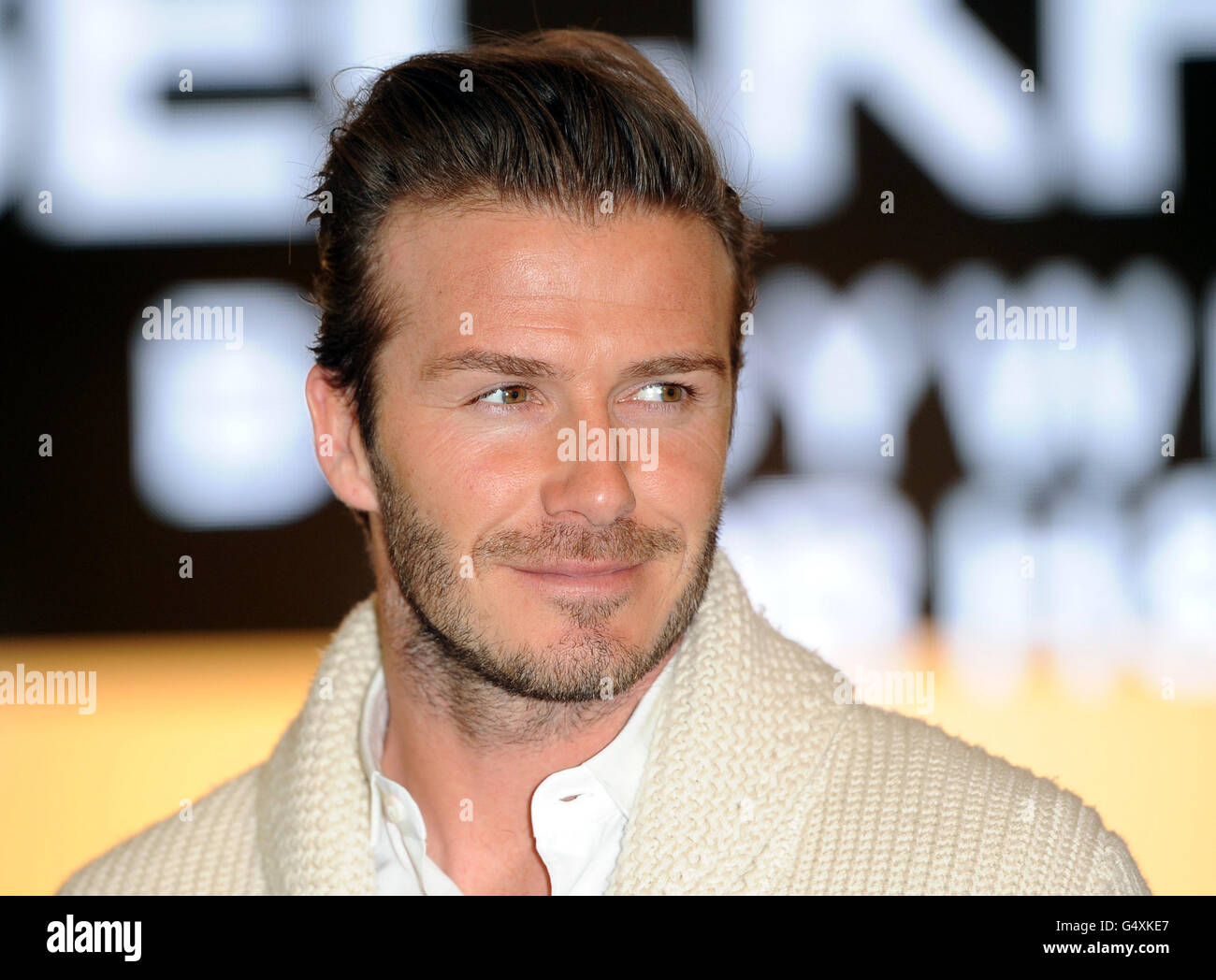David Beckham Poses For Media During The H M Store Launch On Regent Street London Stock Photo Alamy