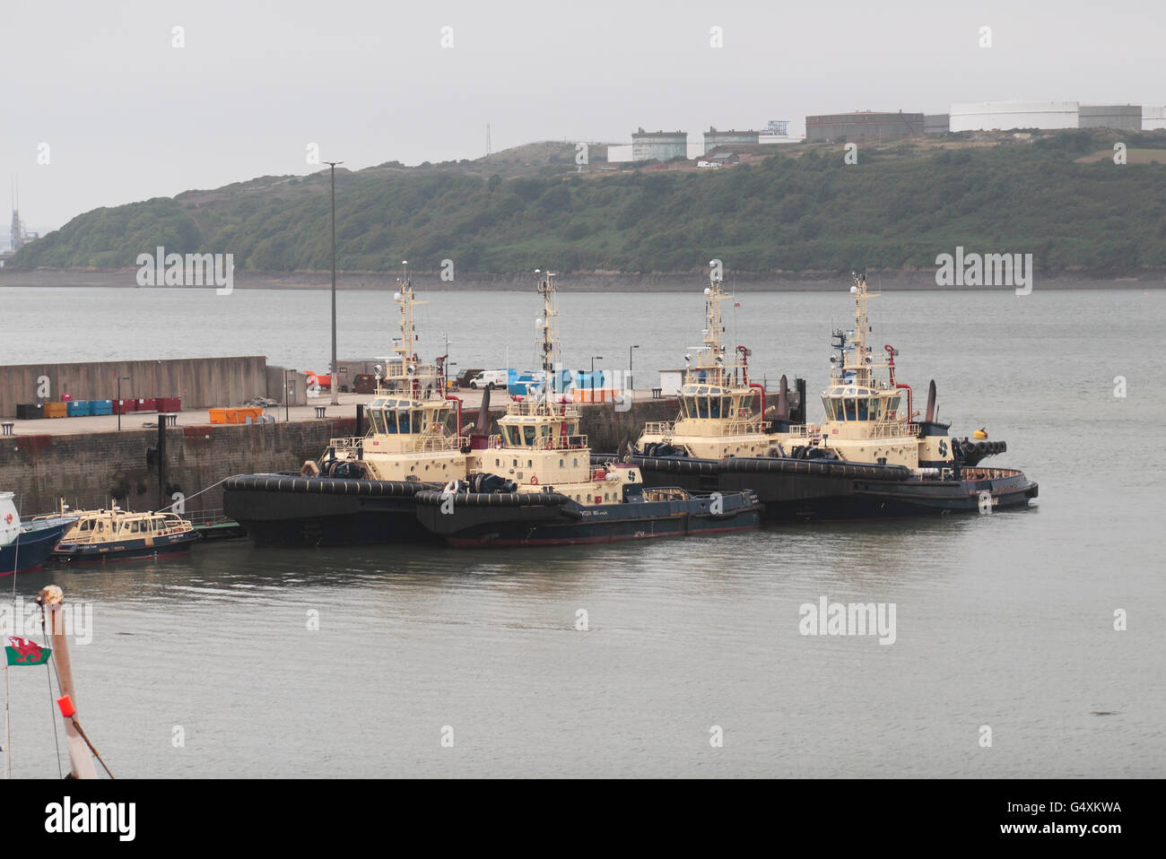 Port of Milford Haven tug boats, Milford Haven, Pembrokeshire, Wales. Stock Photo