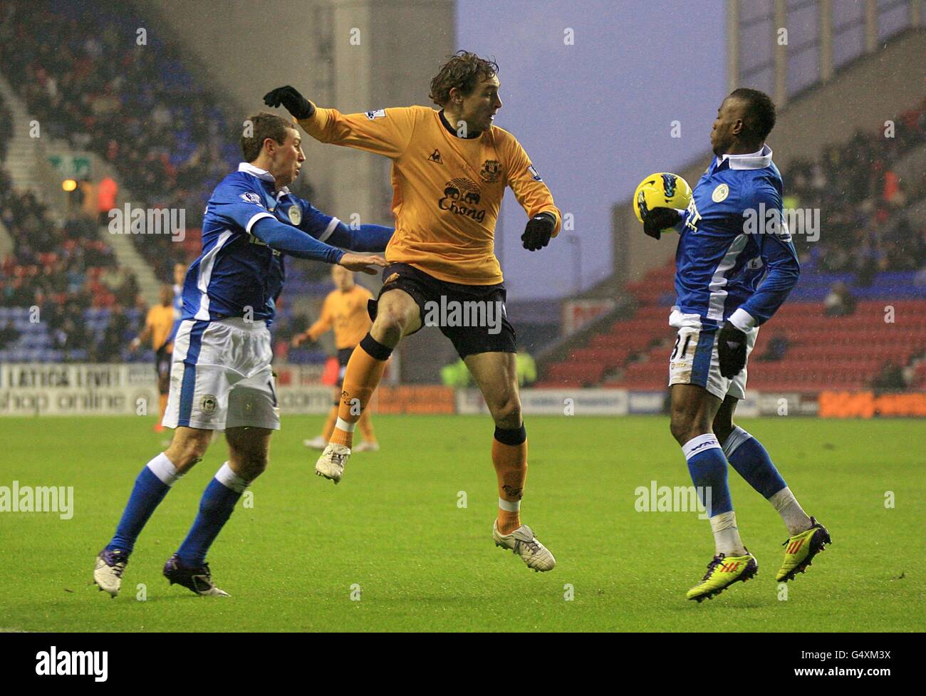 Soccer Barclays Premier League Wigan Athletic v Everton DW Stadium. Everton