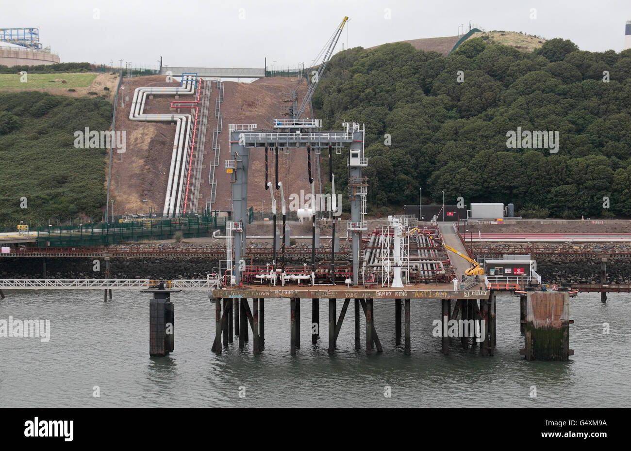 The Dragon Liquefied Natural Gas terminal in Milford Haven, Pembrokshire, Wales. Stock Photo