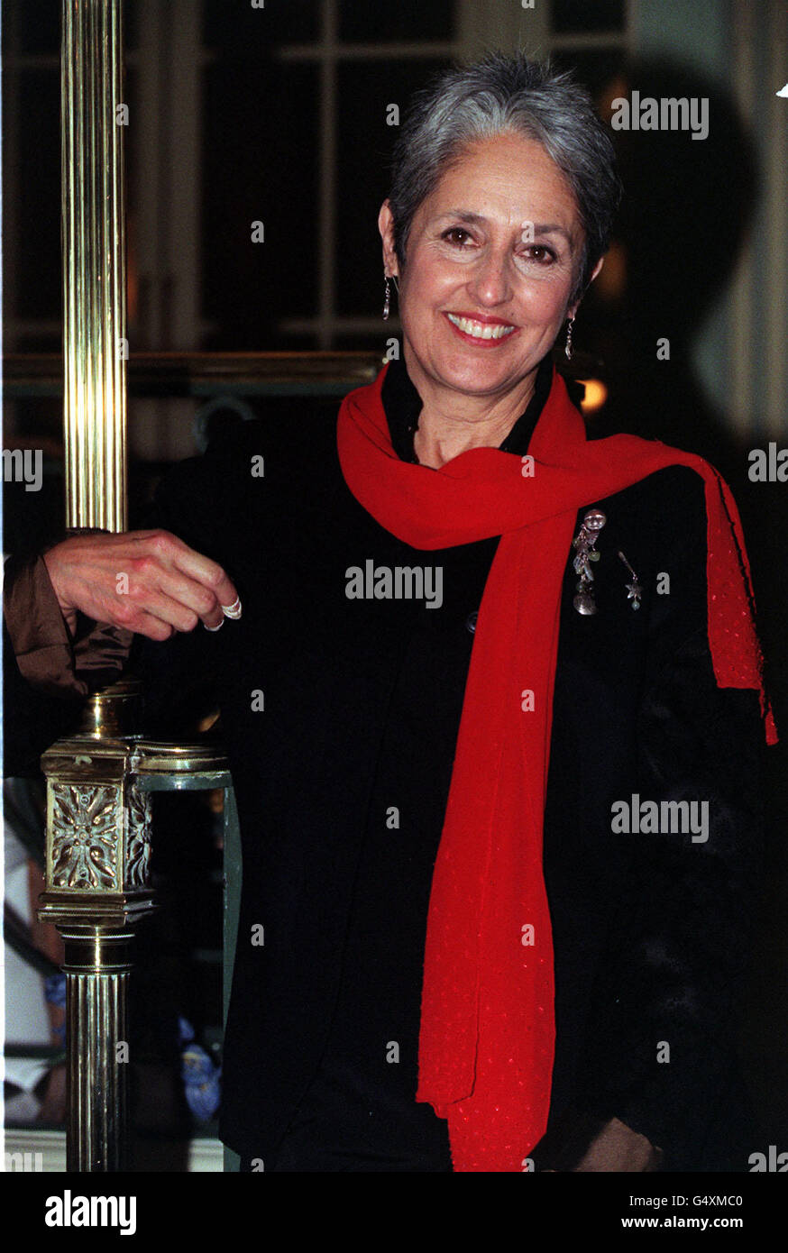 Folk legend Joan Baez at the BBC Radio 2 Folk Awards, held at London's Le Meridien Waldorf Hotel, where she received a Lifetime Acheivement Award in recognition of her contribution to Folk music. Stock Photo