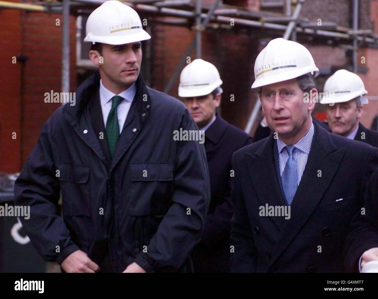 The Prince of Wales (R) and the Crown Prince of Spain visit Irwell Valley Housing Association, Tulley Street, Higher Broughton in Salford as part of a tour of regeneration projects in the North. * Prince Felipe, The Prince of Asturias, flew to Britain on a Guest of Government visit. Stock Photo