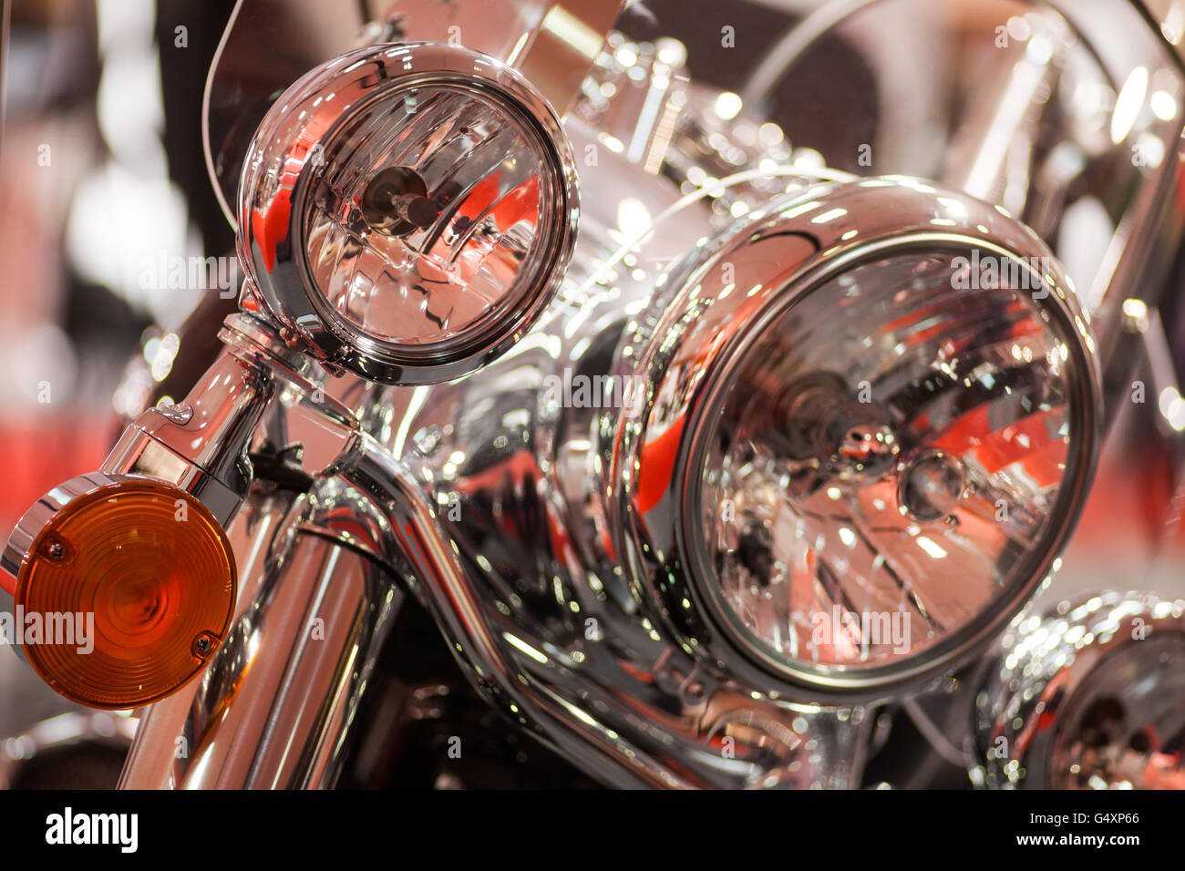 Color image of a classic motorcycle headlight Stock Photo - Alamy