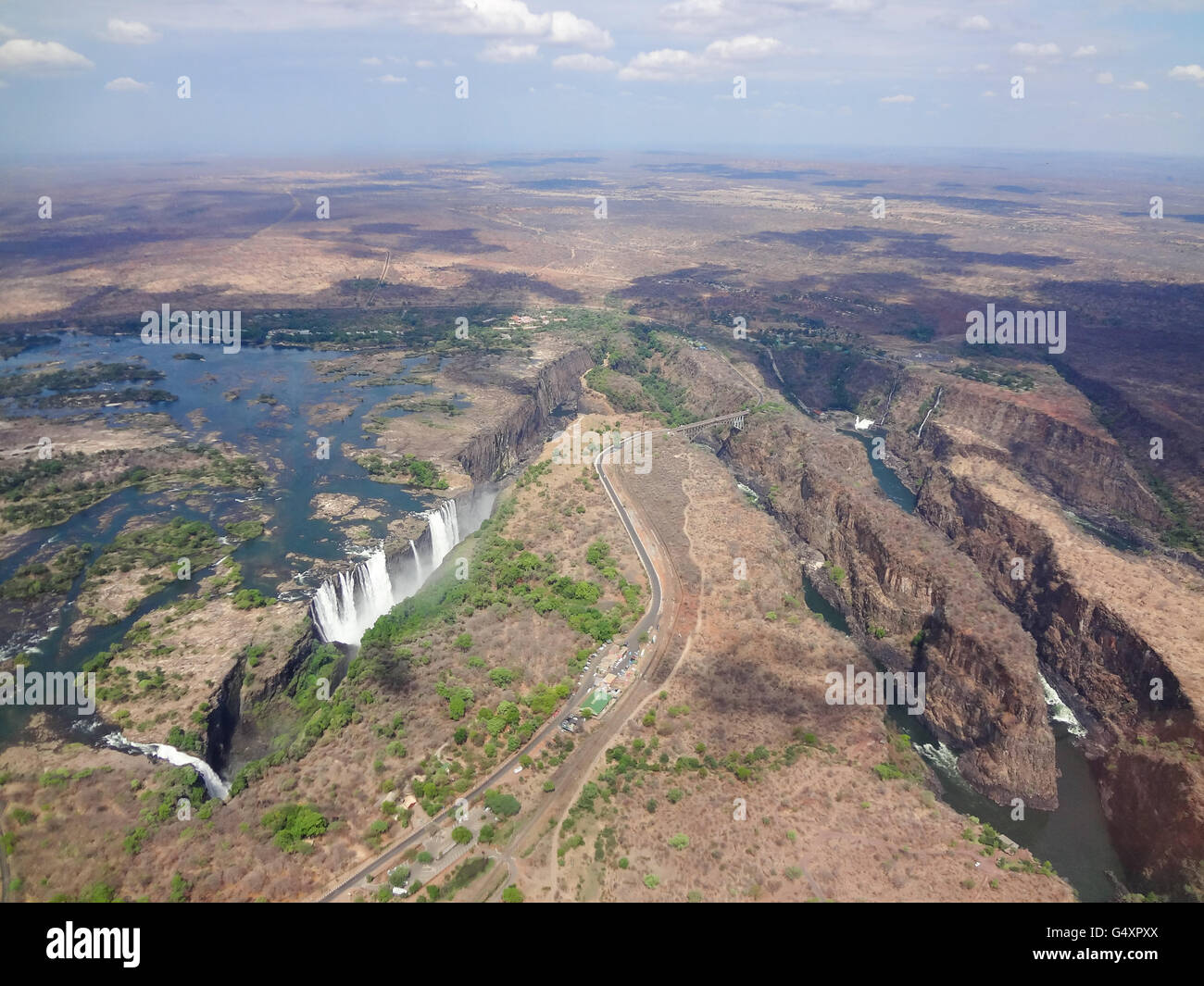 Zimbabwe, Matabeleland North, Hwange, Victoria Falls, helicopter tour, view from the helicopter Stock Photo