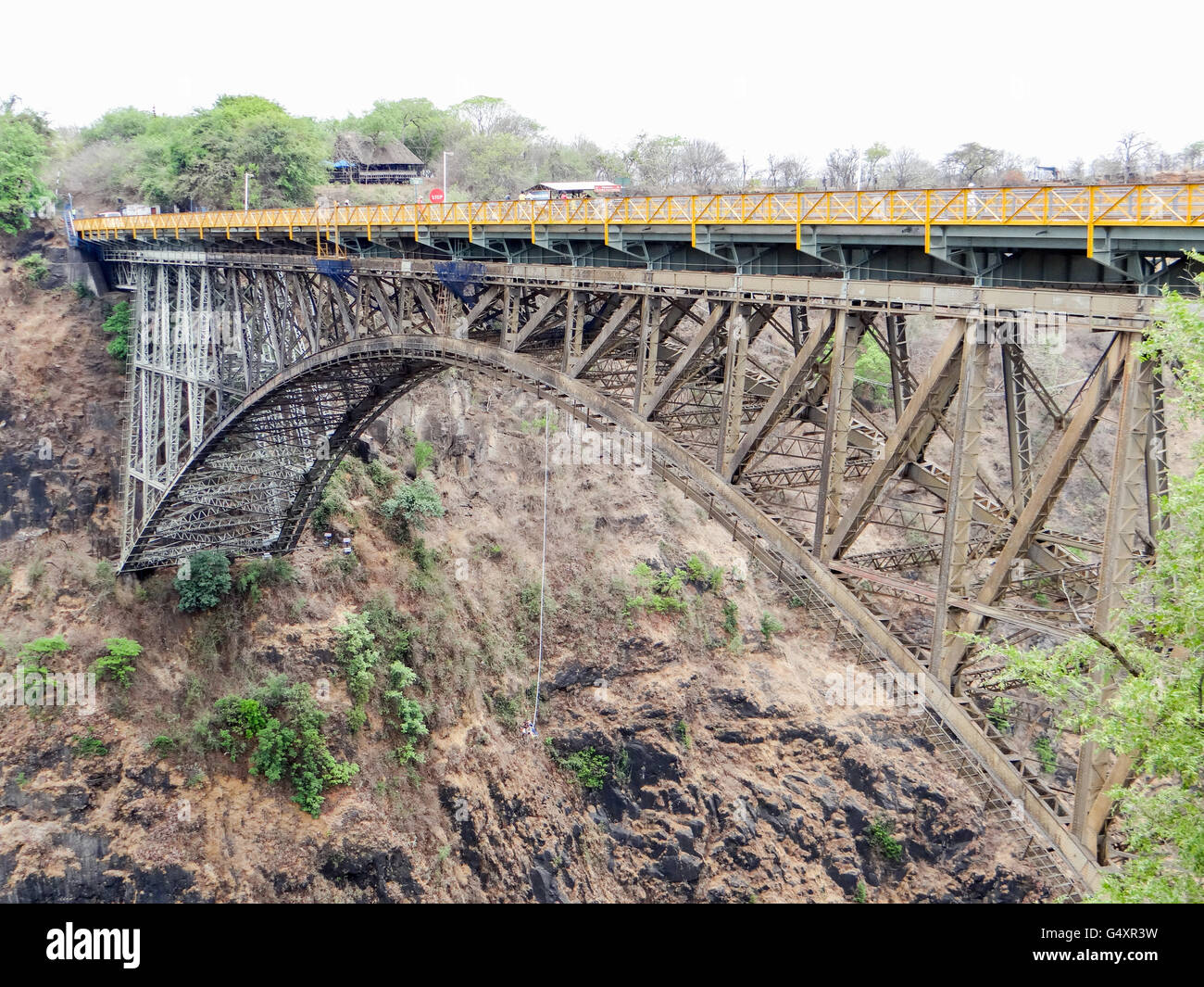 Zimbabwe, Matabeleland North, Hwange, Victoria Falls National Park, Victoria Falls, Victoria Falls Bridge Stock Photo