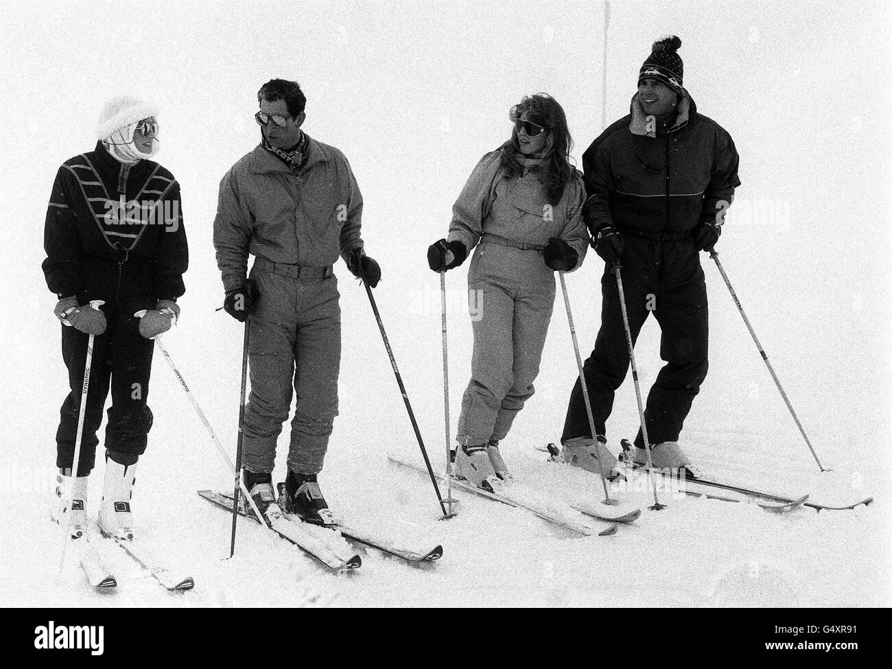 Royal party Skiing Stock Photo