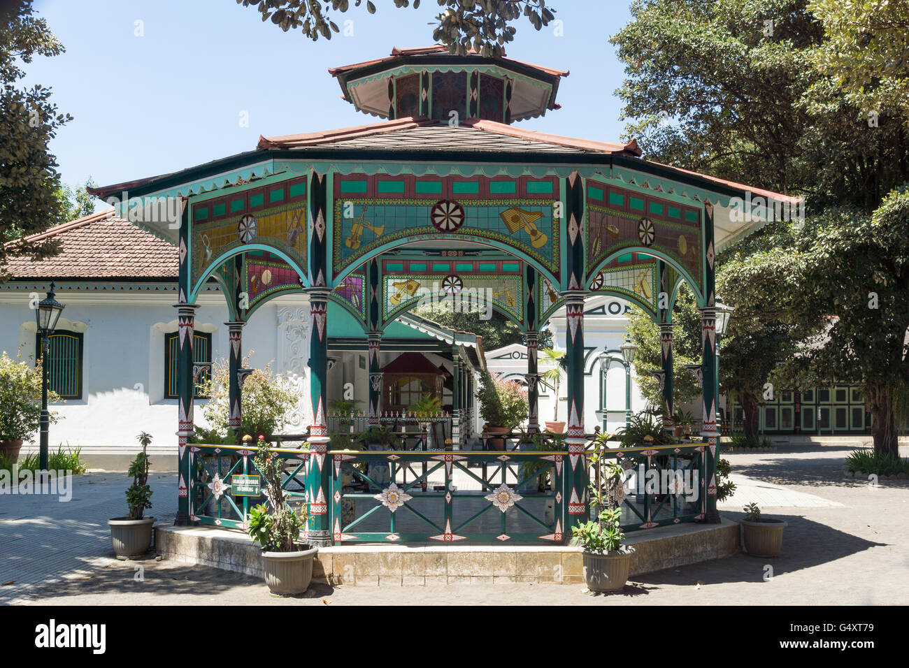 Indonesia, Java, Yogyakarta, Pavilion in the Sultan's Palace Kraton Stock Photo