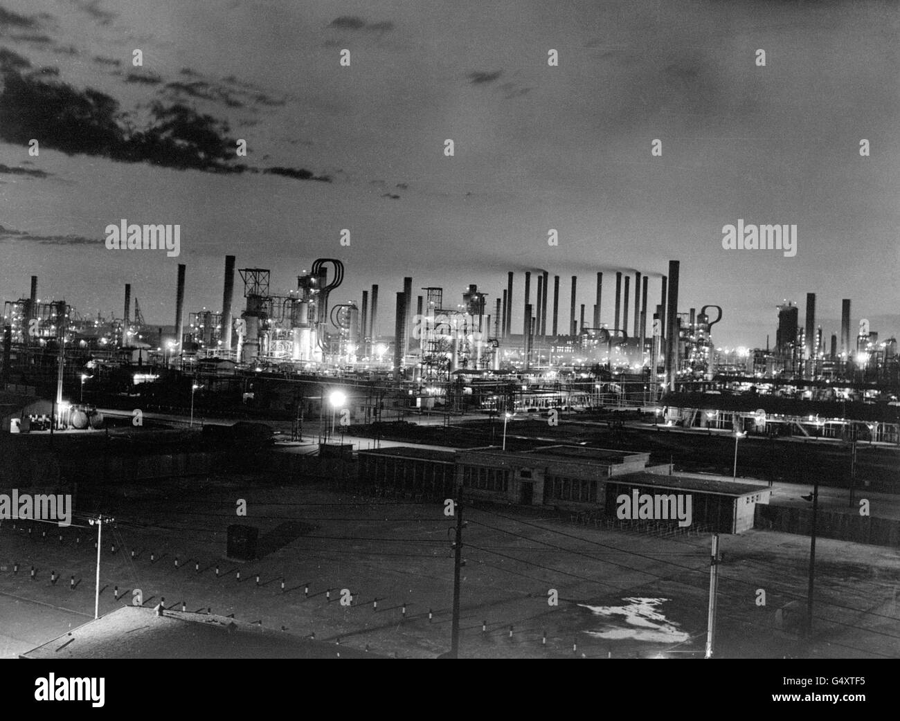 Buildings and Landmarks - Abadan Oil Refinery - Abadan, Iran. The Anglo-Iranian oil refinery, the worlds largest, at Abadan, Persia, Iran Stock Photo