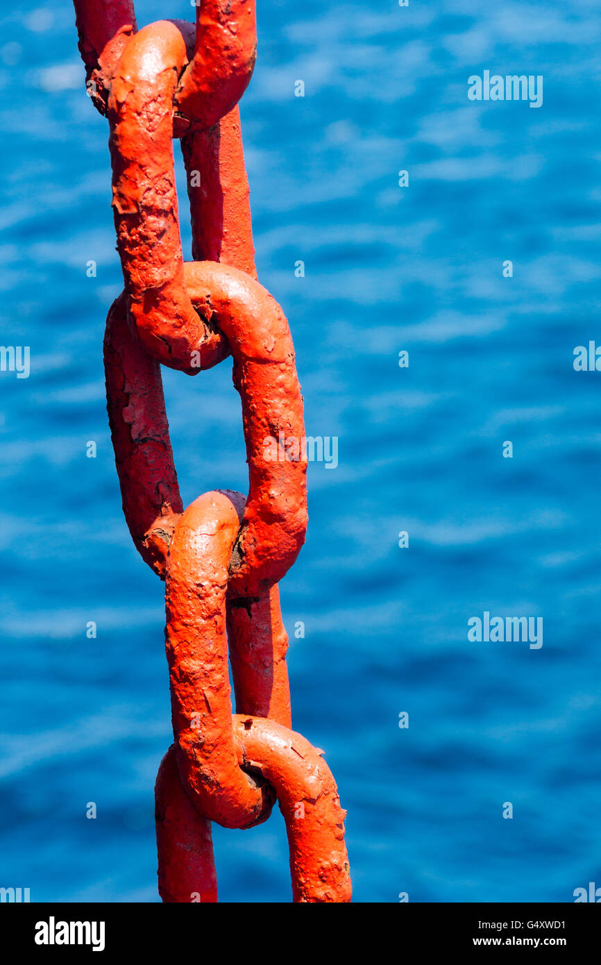 Indonesia, Java, Red Anchor Chain Stock Photo - Alamy
