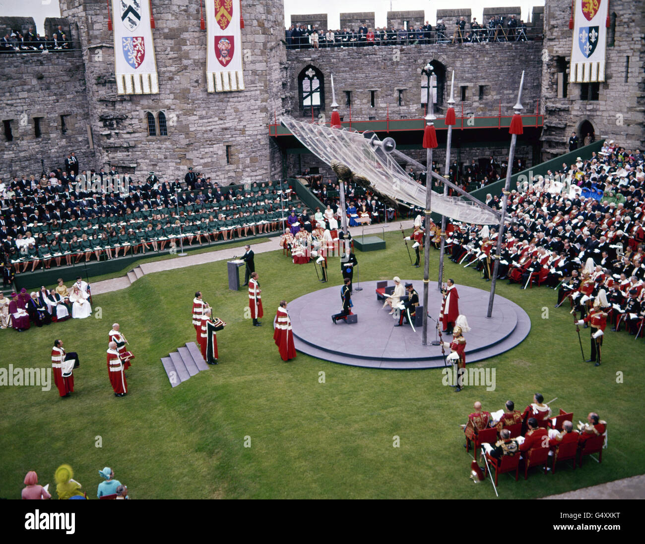 Royalty Investiture of the Prince of Wales Caernarfon Castle Stock