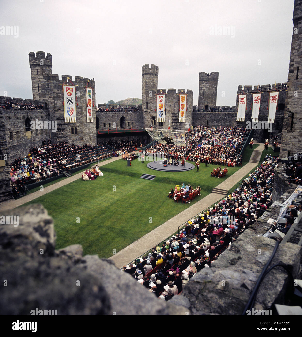 A general view inside Caernarfon Castle of the investiture of the