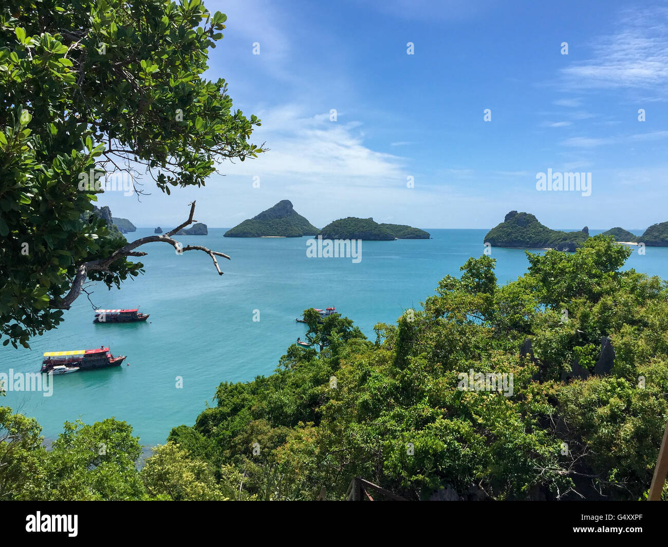 Thailand, Surat Thani, Ko Samui, On Ko Samui many islands surrounded by turquoise water Stock Photo
