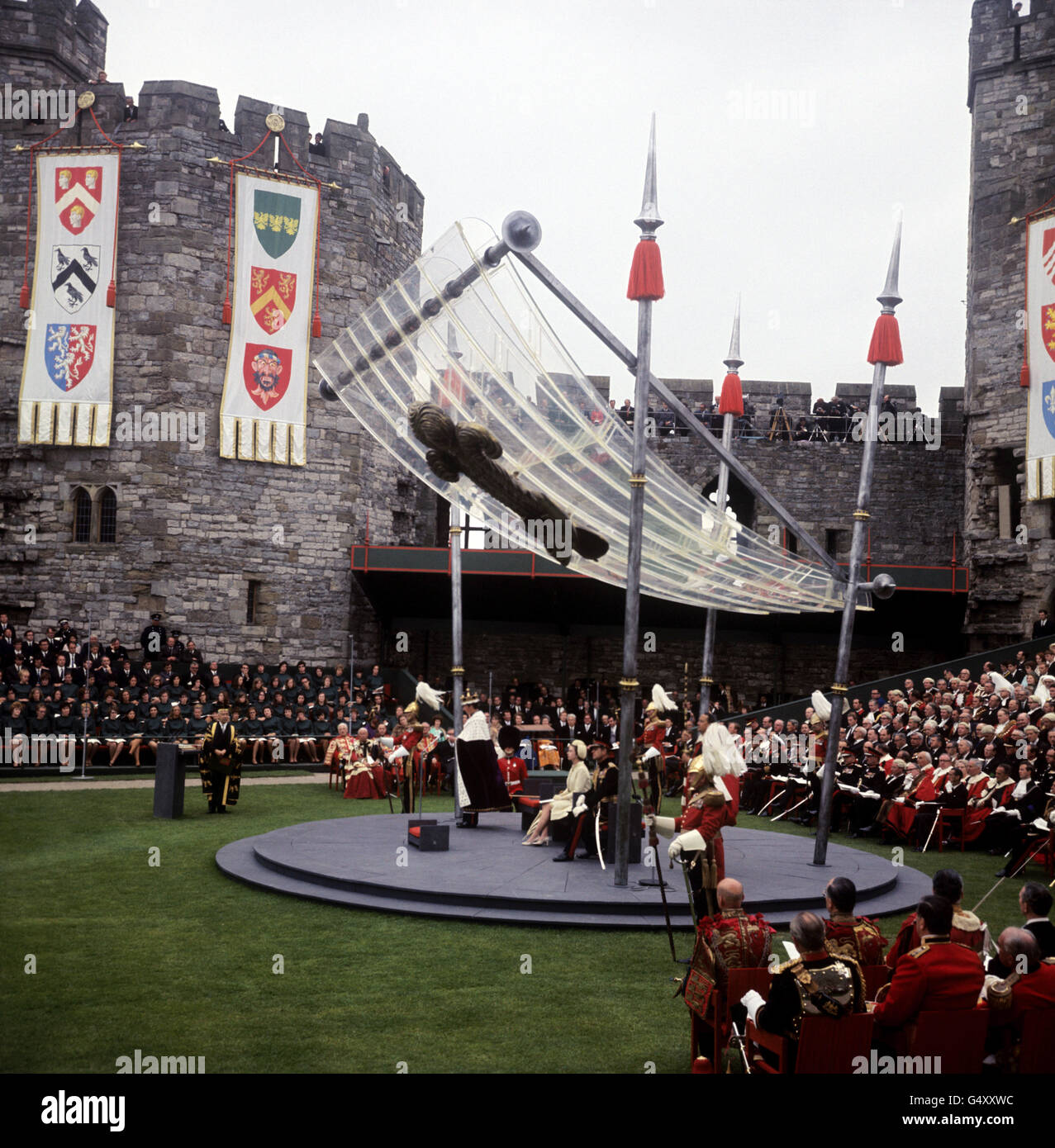 Dais investiture prince wales caernarfon castle hires stock