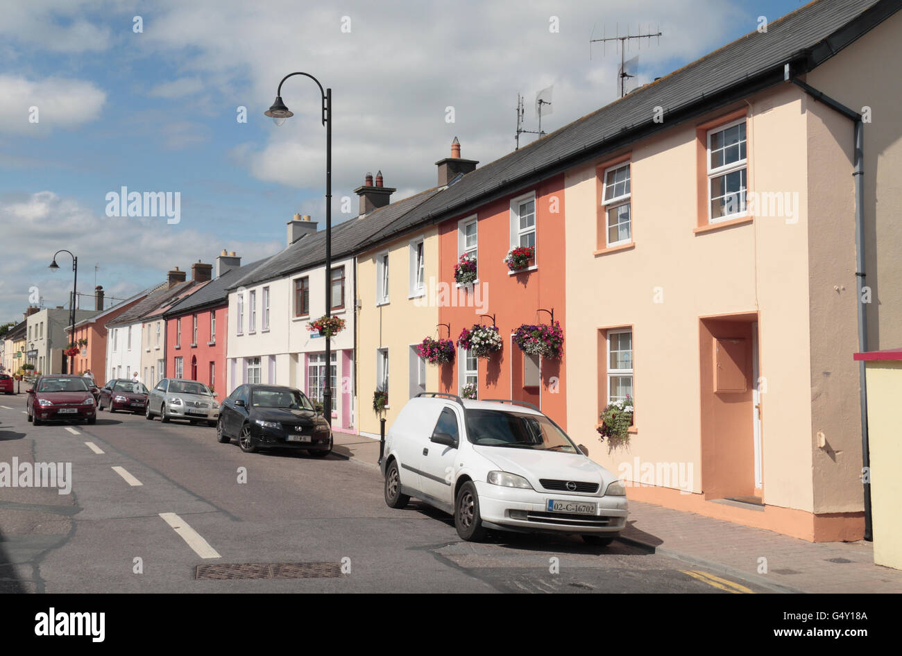 Colourful houses on Main Street in Ardmore, Co. Waterford, Ireland