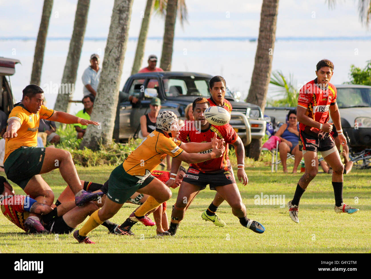 Cook Islands, Aitutaki, Rugby game Aitutaki against Rarotonga Stock