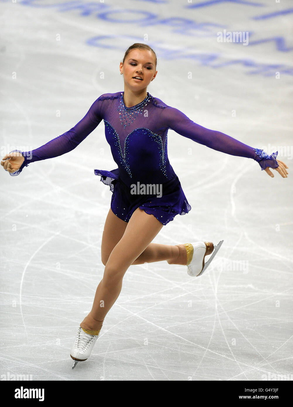 The Ukraine's Natalia Popova in action in the Ladies Preliminary Round Free  Skating at the European Figure Skating Championships Stock Photo - Alamy
