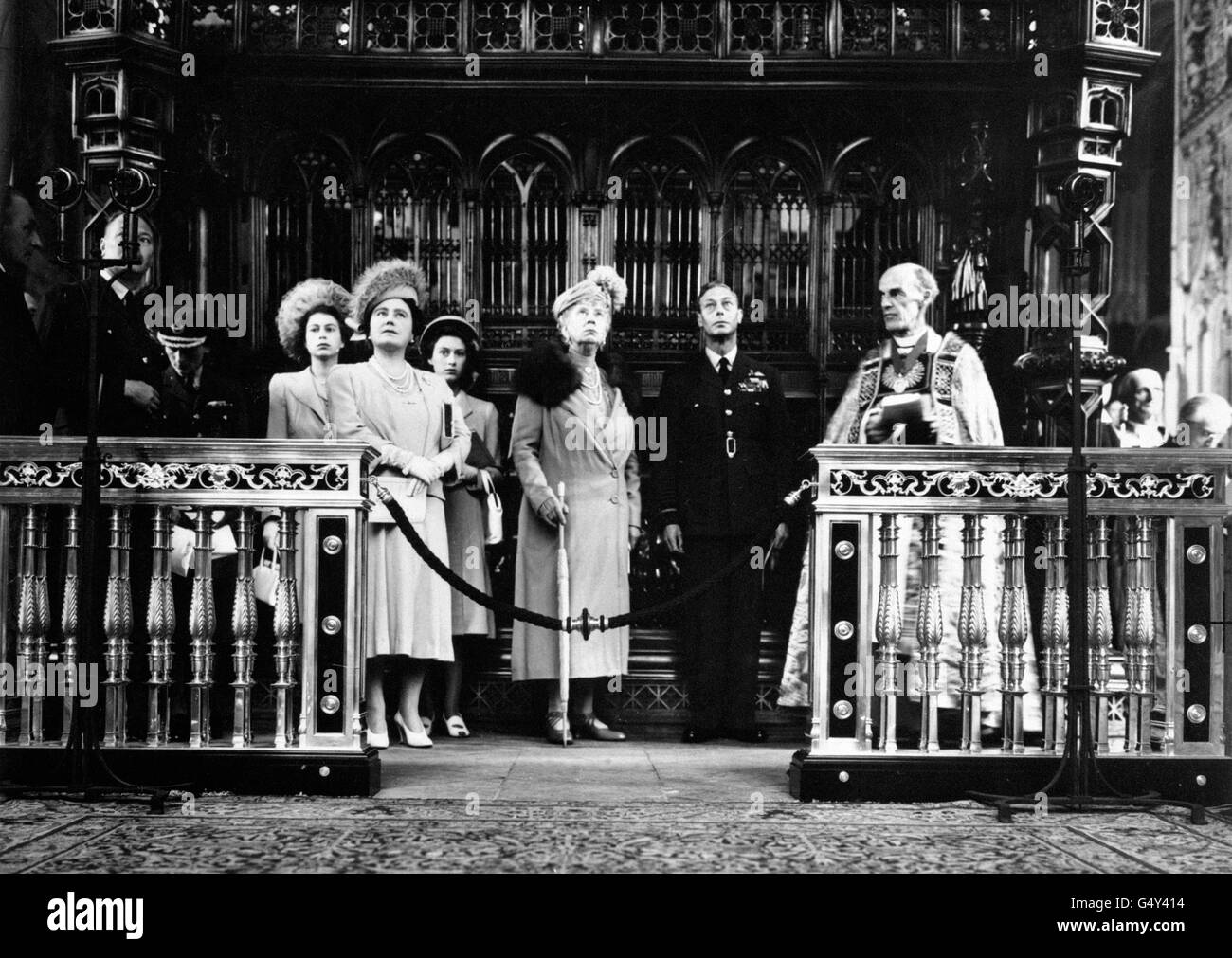 Left to right; Princess Elizabeth, Queen Elizabeth, Princess Margaret ...