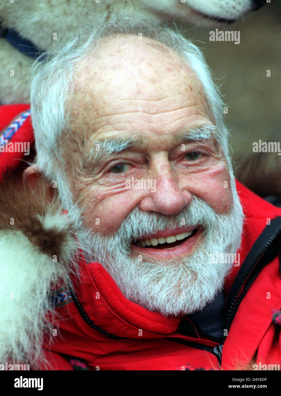 Norman Vaughan at The Royal Geograpical Society in London. Vaughan is the last survivor of the US South Pole Expedition 1928-30, led by Admiral Byrd, the first ever US Survey and the first American party to put a foot on Antarctica. * The 94 year-old adventurer will shortly return to Alaska to take part in the 1,200 mile trans-Alaska Iditarod dog-sleigh race. Stock Photo