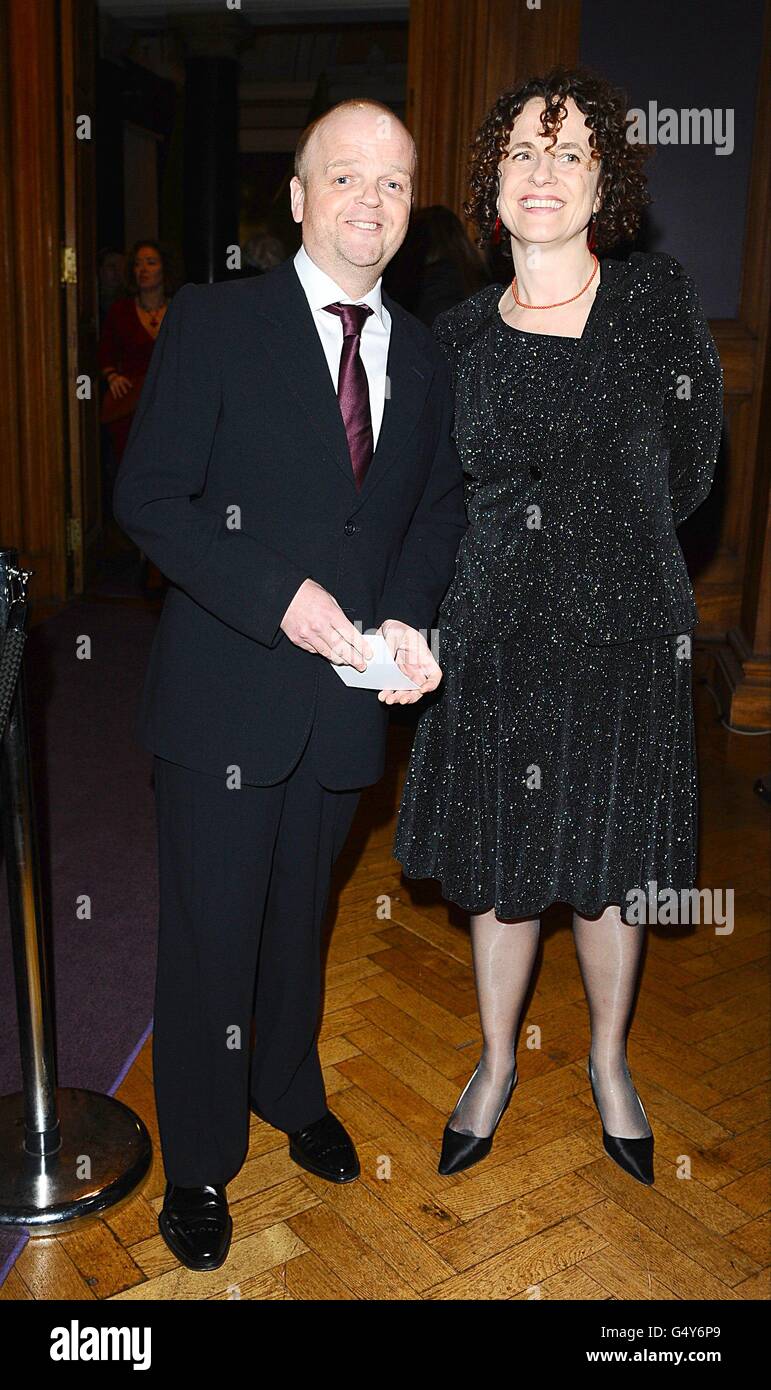Karen Jones and Toby Jones arriving for the London Evening Standard