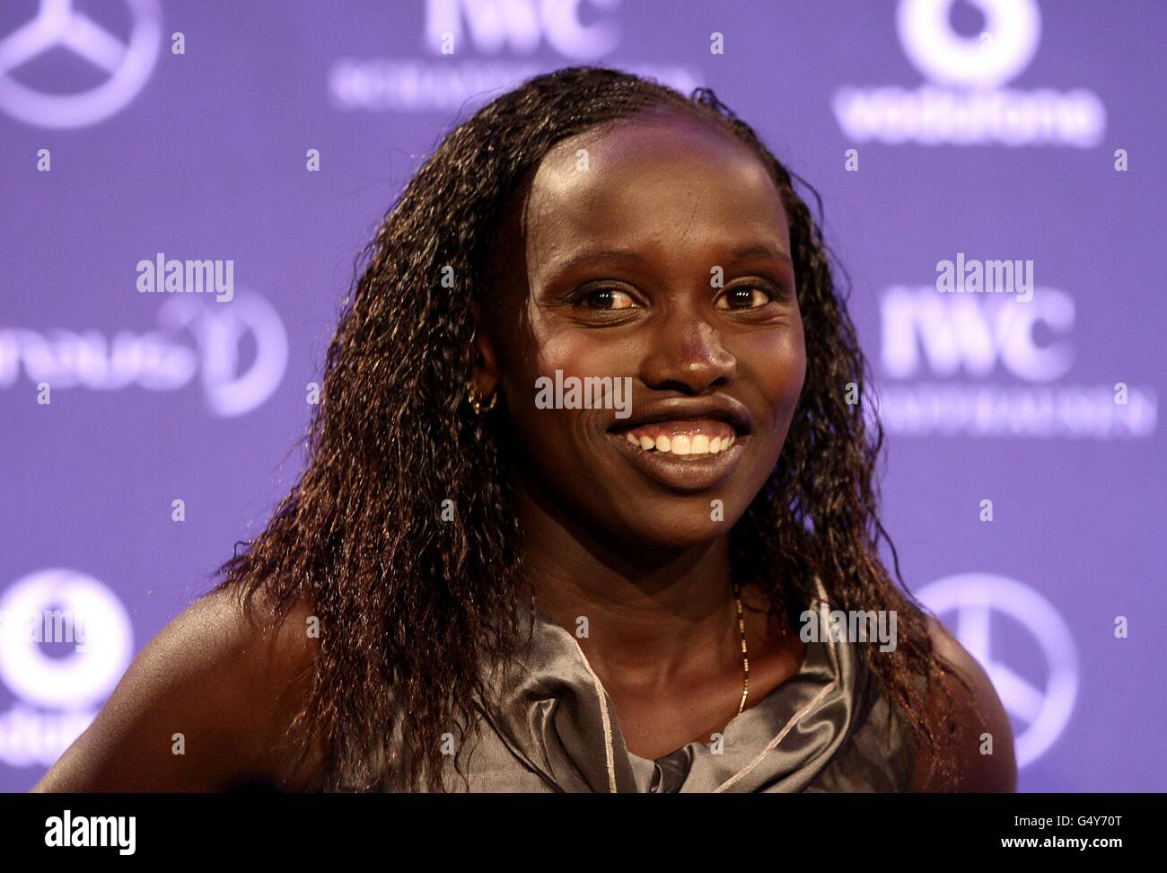 Vivian Cheruiyot with the Laureus Sportswoman of the Year Award during the 2012 Laureus World Sports Awards, at Central Hall Westminster, Storey's Gate, London. Stock Photo