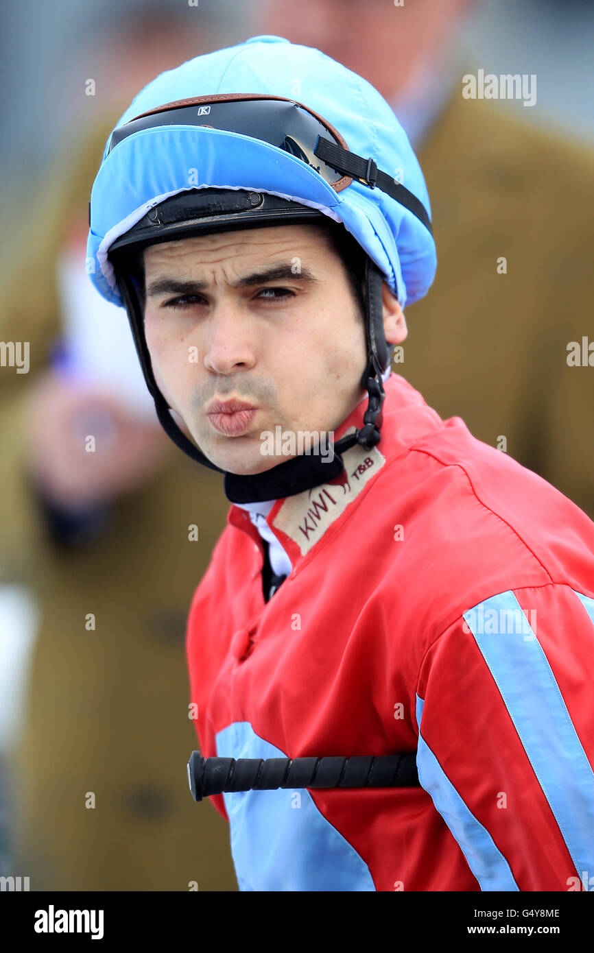 Horse Racing - Southwell Racecourse. Jockey Lee Newman Stock Photo