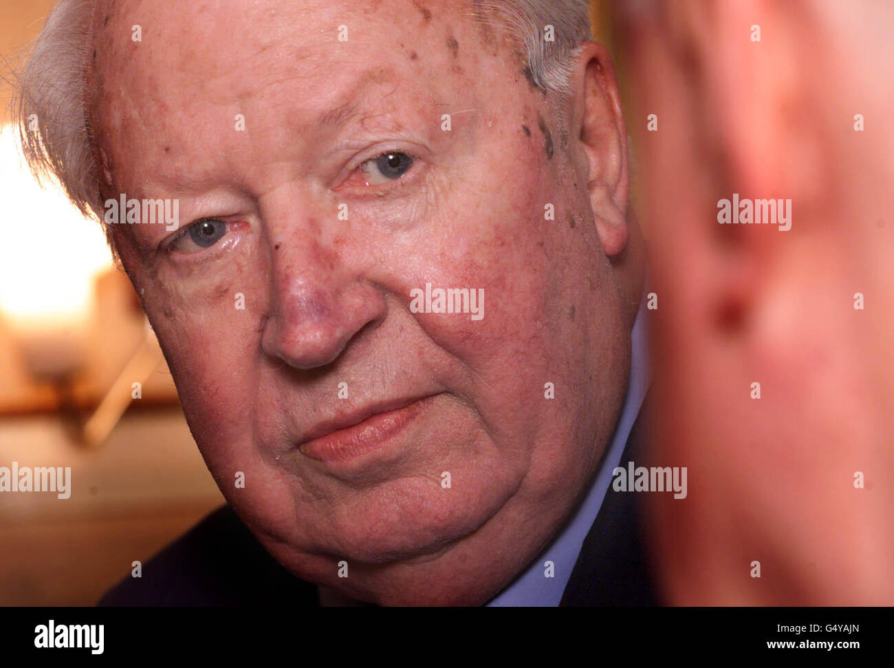 Former Conservative Prime Minister Sir Edward Heath, pictured at his London home, on the day he celebrates fifty years as a parliamentarian. Stock Photo