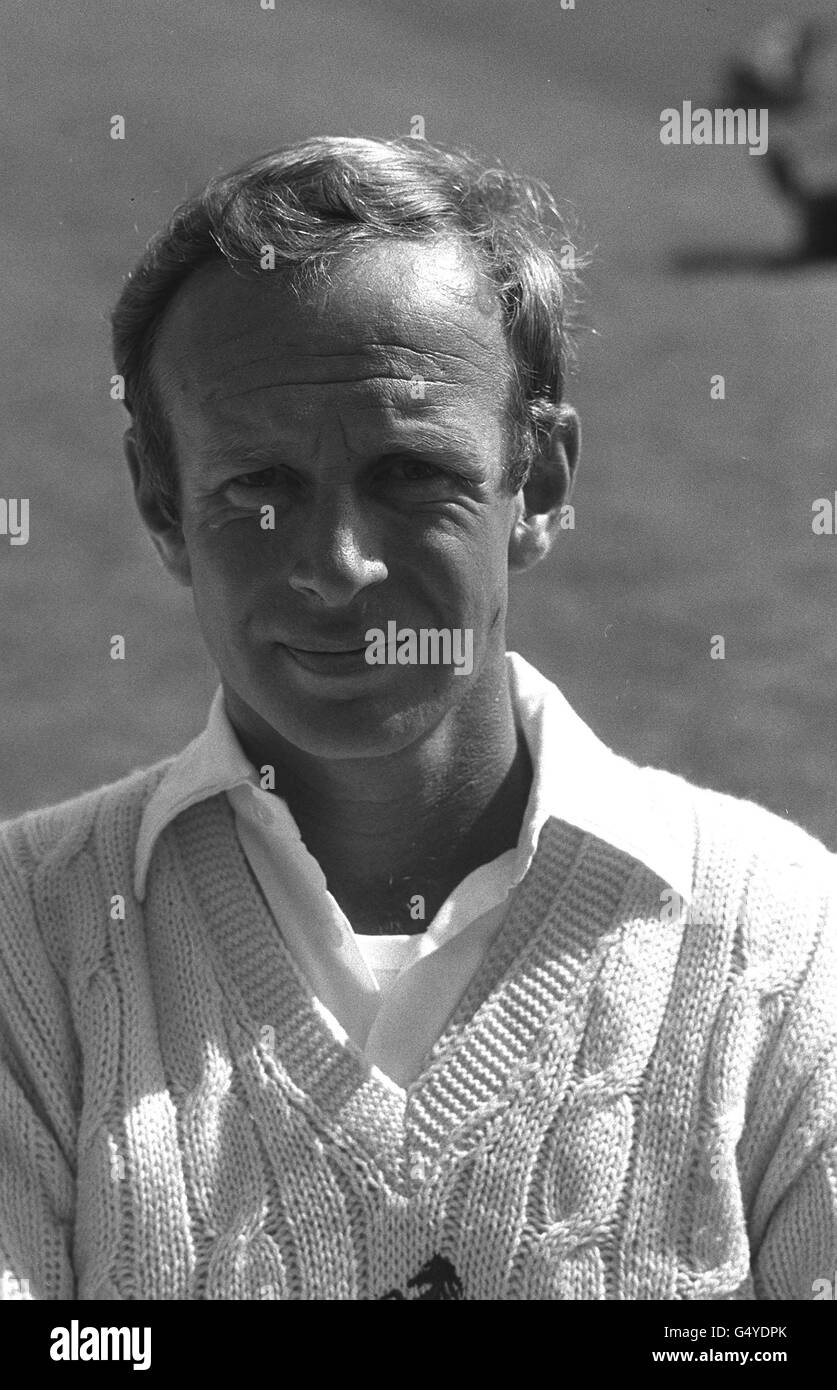 Cricketer Derek Underwood, who plays for Kent County Cricket Club. Stock Photo
