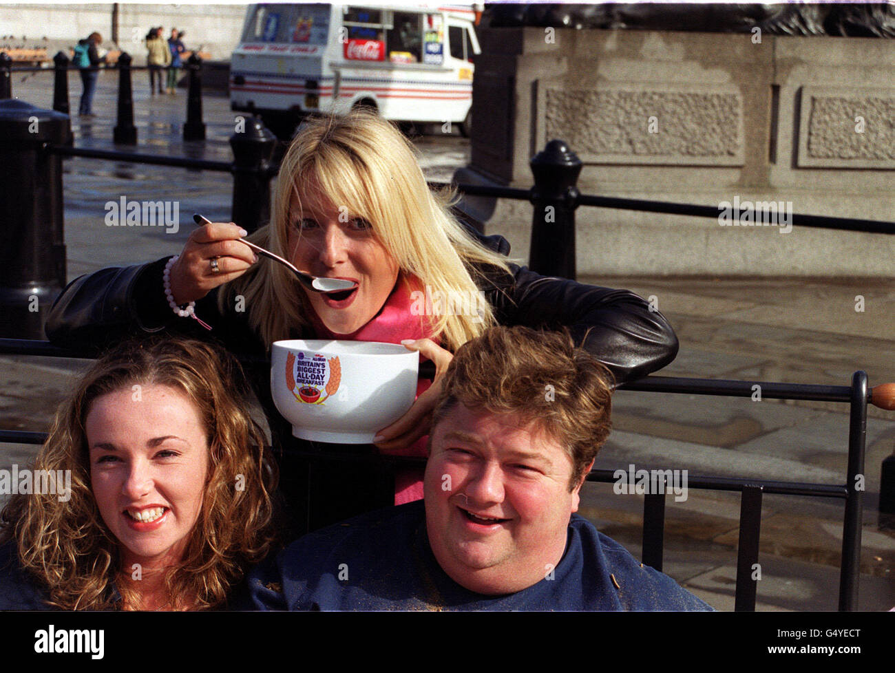 Television presenter gaby roslin centre heart 106 fm breakfast radio