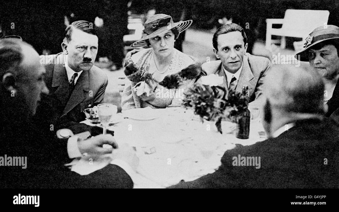 Hitler +  Goebbels Stock Photo