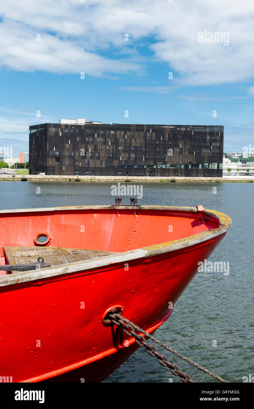 The black block of the maritime school (école maritime) Le Havre, Normandy, France Stock Photo