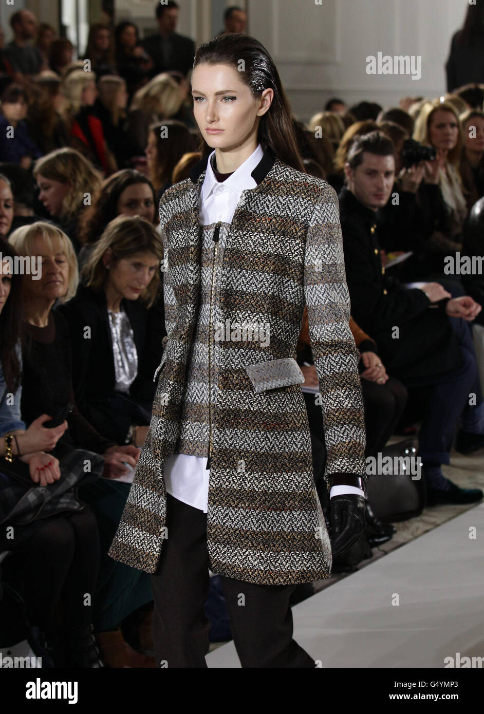 Models on the catwalk during the Aquascutum show, at The Savoy Hotel ...