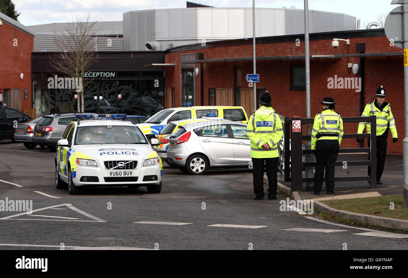 Police at the scene at Alvechurch Middle School in Worcestershire