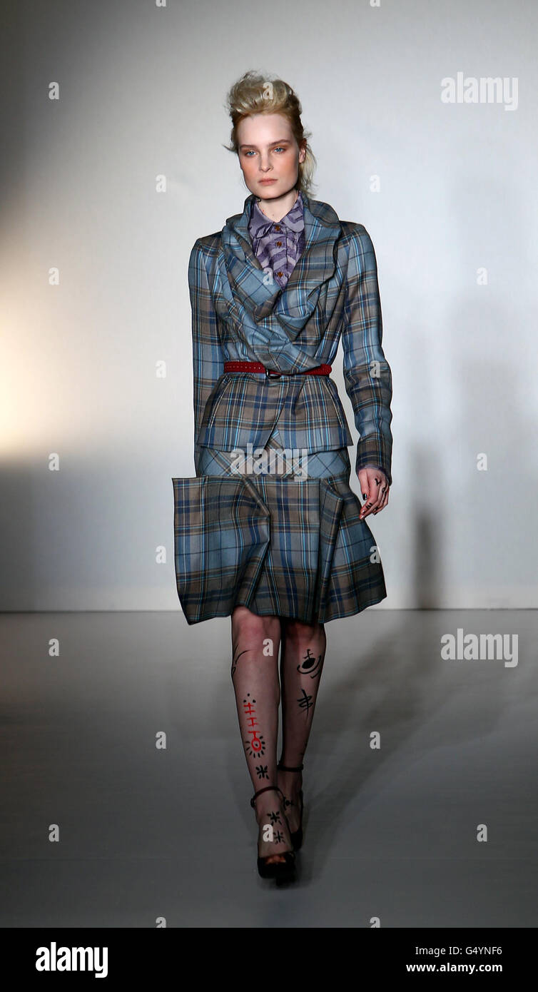 A model on the catwalk during the Vivienne Westwood Red Label London ...